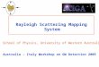 Rayleigh Scattering Mapping System School of Physics, University of Western Australia Australia – Italy Workshop on GW Detection 2005
