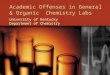 Academic Offenses in General & Organic Chemistry Labs University of Kentucky Department of Chemistry