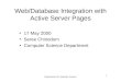 Department of Computer Science 1 Web/Database Integration with Active Server Pages 17 May 2000 Seree Chinodom Computer Science Department