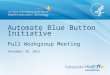 Automate Blue Button Initiative Pull Workgroup Meeting November 20, 2012