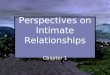 Perspectives on Intimate Relationships Chapter 1 Perspectives on Intimate Relationships Chapter 1