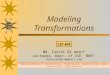 1 Modeling Transformations Md. Tanvir Al Amin* Lecturer, Dept. of CSE, BUET tanviralamin@gmail.com CSE 409 *Special Thanks to Tanvir Parvez, Fredo Durand,
