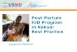 Post-Partum IUD Program in Kenya: Best Practice Joygrace Muthoni