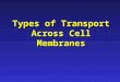1 Types of Transport Across Cell Membranes. 2 Simple Diffusion NORequires NO energy HIGH to LOWMolecules move from area of HIGH to LOW concentration
