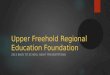 Upper Freehold Regional Education Foundation 2015 BACK TO SCHOOL NIGHT PRESENTATIONS