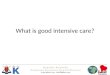 What is good intensive care?. Introduction What is Intensive Care? The importance of ICU nurses, teamwork and routines