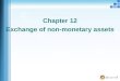 Chapter 12 Exchange of non-monetary assets. exchange of non-monetary assets  Non-monetary assets and monetary assets  Monetary assets: currency held