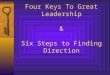 Four Keys To Great Leadership & Six Steps to Finding Direction