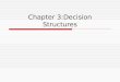 Chapter 3:Decision Structures.  3.1 The if Statement  3.2 The if-else Statement  3.3 The if-else-if Statement  3.4 Nested if Statements  3.5 Logical