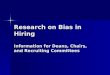Research on Bias in Hiring Information for Deans, Chairs, and Recruiting Committees