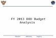 FY 2013 DOD Budget Analysis EducateAdvocateSupport 1