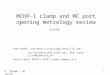 1 MCHP-1 clamp and MC port opening metrology review ProE model: stb-mchp-1_vvsa1_pppl_best_fit.asm stb-fpa_mech_left_side.asm, Rep: mchp-1_clamp_metrol_pts