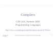 13-November-2002cse413-16-Compilers © 2002 University of Washington1 Compilers CSE 413, Autumn 2002 Programming Languages