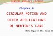 GENERAL PHYSICS LECTURE Chapter 6 CIRCULAR MOTION AND OTHER APPLICATIONS OF NEWTON’S LAWS Nguyễn Thị Ngọc Nữ PhD: Nguyễn Thị Ngọc Nữ
