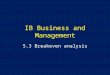 IB Business and Management 5.3 Breakeven analysis