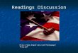 Readings Discussion 