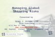 Managing Global Shipping Risks Presented by Greg J. Kritz, CIC Vice President SCTIC May 27, 2008  USA England Ireland China Singapore