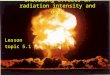 Lesson topic 5.1 Shielding effects on radiation intensity and dose