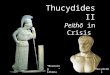 “Mourning Athena” Thucydides Thucydides II Peithō in Crisis