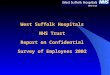 West Suffolk Hospitals NHS Trust Report on Confidential Survey of Employees 2002