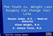 The Truth is, Weight Loss Surgery Can Change Your Life Ranjan Sudan, M.D. – Medical Director Alene Wright, M.D. R. Armour Forse, M.D