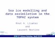IICWG 5 th Science Workshop, April 19-21 - 2004 Sea ice modelling and data assimilation in the TOPAZ system Knut A. Lisæter and Laurent Bertino