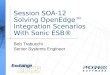 Session SOA-12 Solving OpenEdge™ Integration Scenarios With Sonic ESB® Bob Trabucchi Senior Systems Engineer