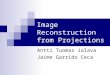 Image Reconstruction from Projections Antti Tuomas Jalava Jaime Garrido Ceca