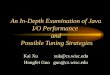 An In-Depth Examination of Java I/O Performance and Possible Tuning Strategies Kai Xu xuk@cs.wisc.edu Hongfei Guo guo@cs.wisc.edu