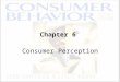 Chapter 6 Consumer Perception. ©2000 Prentice Hall Perception The process by which an individual selects, organizes, and interprets stimuli into a meaningful