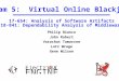 Team 5: Virtual Online Blackjack 17-654: Analysis of Software Artifacts 18-841: Dependability Analysis of Middleware Philip Bianco John Robert Vorachat