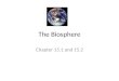 The Biosphere Chapter 15.1 and 15.2. KEY CONCEPT The biosphere is one of Earth’s four interconnected systems