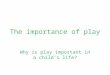 The importance of play Why is play important in a child’s life?