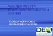 WAGNER-PEYSER COMPLAINT RESOLUTION SYSTEM FLORIDA WORKFORCE DEVELOPMENT SYSTEM