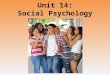 Unit 14: Social Psychology. Unit Overview Social Thinking Social Influence Social Relations Click on the any of the above hyperlinks to go to that section