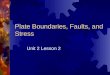 Plate Boundaries, Faults, and Stress Unit 2 Lesson 2