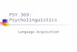 PSY 369: Psycholinguistics Language Acquisition. Announcements Homework #2 due today (please have it uploaded to the assignment link on our class ReggieNet