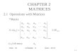 2-1 CHAPTER 2 MATRICES 2.1 Operations with Matrices Matrix (i, j)-th entry: row: mcolumn: nsize: m×n