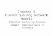 1 Chapter 8 Closed Queuing Network Models Flexible Machining Systems CONWIP (CONstant Work In Process)