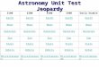 Astronomy Unit Test Jeopardy $100$200$300$400Daily Double Earth Moon Galaxies Sun Stars Orbits Orbit Miscellaneous