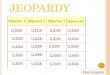 J EOPARDY Objective 1 Objective 2Objective 3 Objective 4/5 Q $100 Q $200 Q $300 Q $400 Q $500 Q $100 Q $200 Q $300 Q $400 Q $500 Final Jeopardy