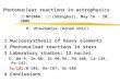 Photonuclear reactions in astrophysics 1 Nucleosynthesis of heavy elements 2 Photonuclear reactions in stars 3 Laboratory studies: 12 nuclei D, Be-9, Se-80,
