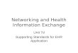 Networking and Health Information Exchange Unit 7d Supporting Standards for EHR Application