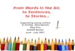 From Words in the Air, to Sentences, to Stories… Supporting young writers in writing descriptions Meg Rice SCKWP Buhler June – July 2007