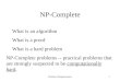 Prabhas Chongstitvatana1 NP-Complete What is an algorithm What is a proof What is a hard problem NP-Complete problems -- practical problems that are strongly
