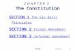 SECTION1 The Constitution C H A P T E R 3 The Constitution SECTION 1 The Six Basic Principles SECTION 2 Formal Amendment SECTION 3 Informal Amendment Chapter
