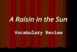A Raisin in the Sun Vocabulary Review. The smell of the sweet and savory cookies ________ Grandma’s house, and could be smelled in every room