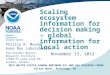 Scaling ecosystem information for decision making – global information for local action Phillip R. Mundy Auke Bay Laboratories Alaska Fisheries Science