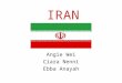 IRAN Angie Wei Ciara Nenni Ebba Anayah. Geography Tehran is Iran’s capital. Iran has a population of 76,923,300 people. Both male and female population