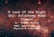 A tour of the Night Sky: Astronomy Made Simple Dr. Nathan Miller UWEC Department of Physics & Astronomy